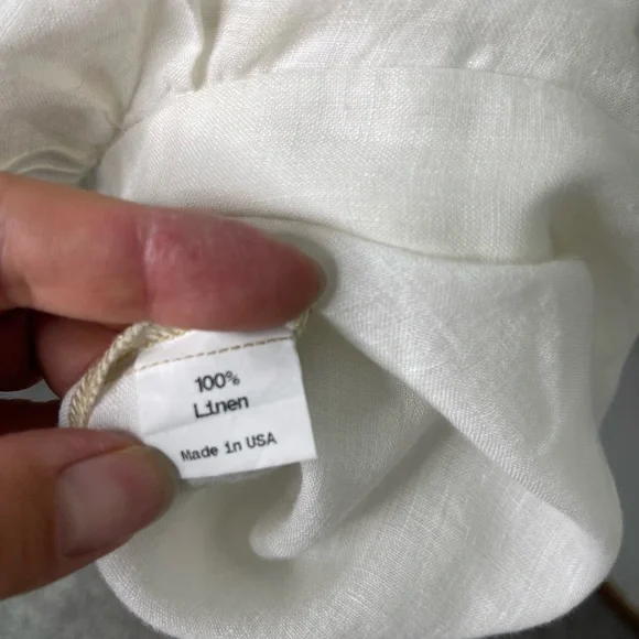 Cynthia Ashby White Linen Cream Abstract Art Stitch Oversized Tunic XL Retail219 - Picture 9 of 12